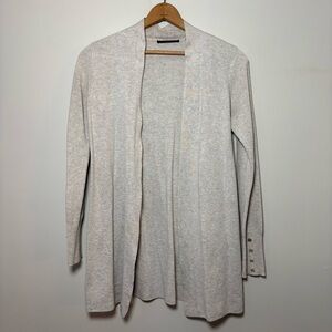 Cyrus Women’s Open-Front Drape Cardigan Sweater in Light Heather Gray – Size S